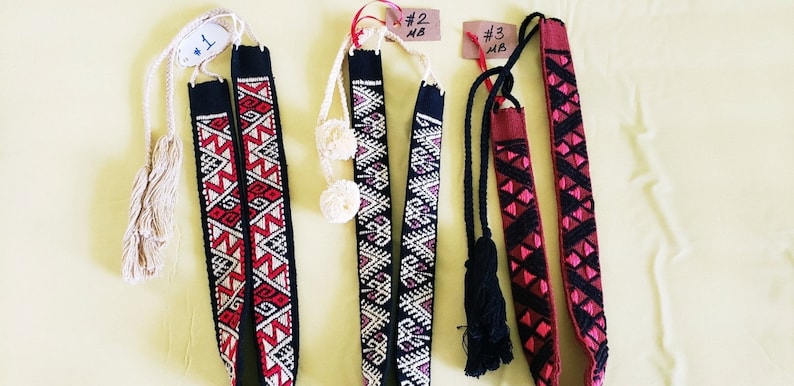 Woven Hat Bands from Chiapas Mexico Aztec Designs Beautiful!