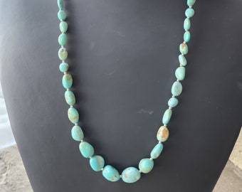 Sonoran Turquoise Nuggets with Nickel Silver Layering Necklace, Handcrafted Turquoise Layering Necklace, Montana Made, Graduated Nuggets