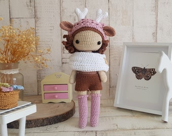 Crochet/Amigurumi Deer Doll Pattern, Zita