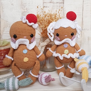 Crochet/Amigurumi Gingerbread Couple Pattern ONLY, Ginger and Nutmeg