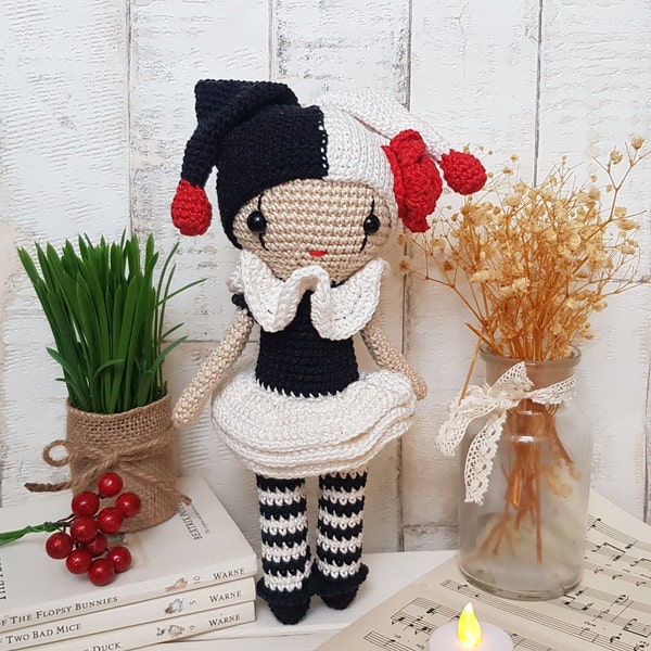 Crochet/Amigurumi Clown Pattern Only, Pierette the clown