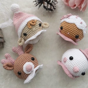 Crochet/Amigurumi Christmas Decor/Ornament Elf, Gingerbread, Snowman, Reindeer PATTERN ONLY