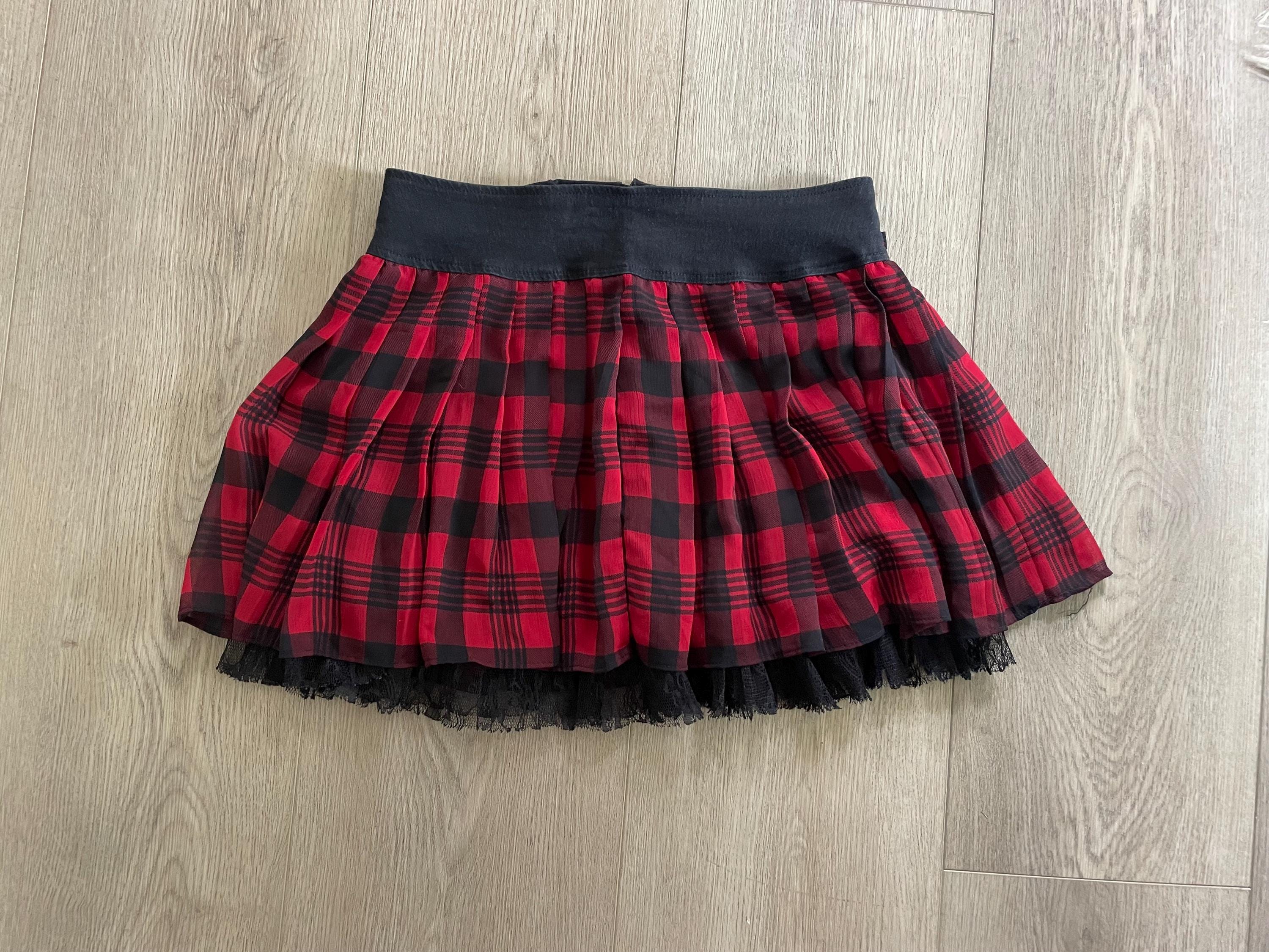 Plaid Skirt With Lace