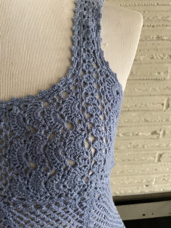 Y2K Crochet Tank Top / 90's / One Step Up / See t… - image 4