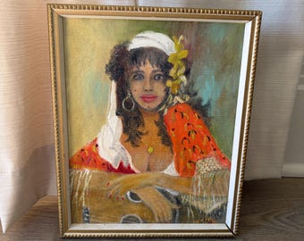 Female Portrait - Painting - Original - Signed Painting - Oil Painting - Vintage - Wall Decor -