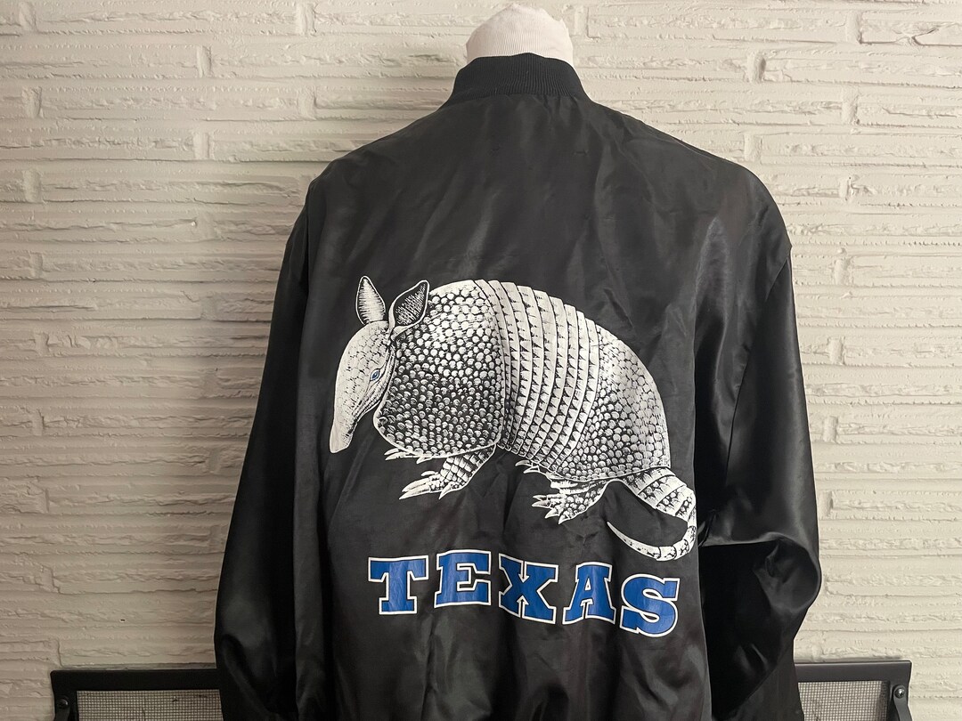 80's Texas Armadillo Jacket / Coat / Satin / Nylon / XL / Streetwear