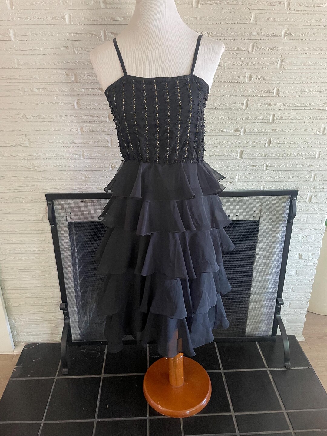 Party Dress - 50's Formal - Tulle - Bows - Ribbon - Ruffle - Black ...