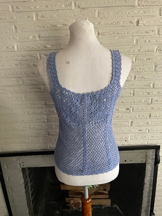 Y2K Crochet Tank Top / 90's / One Step Up / See t… - image 6