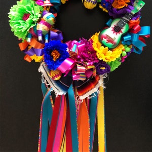 Fiesta wreath, Fiesta San Antonio 2020, Viva Fiesta wreath, Cinco De Mayo wreath, Fiesta theme party decor, Fiesta wedding wreath image 3