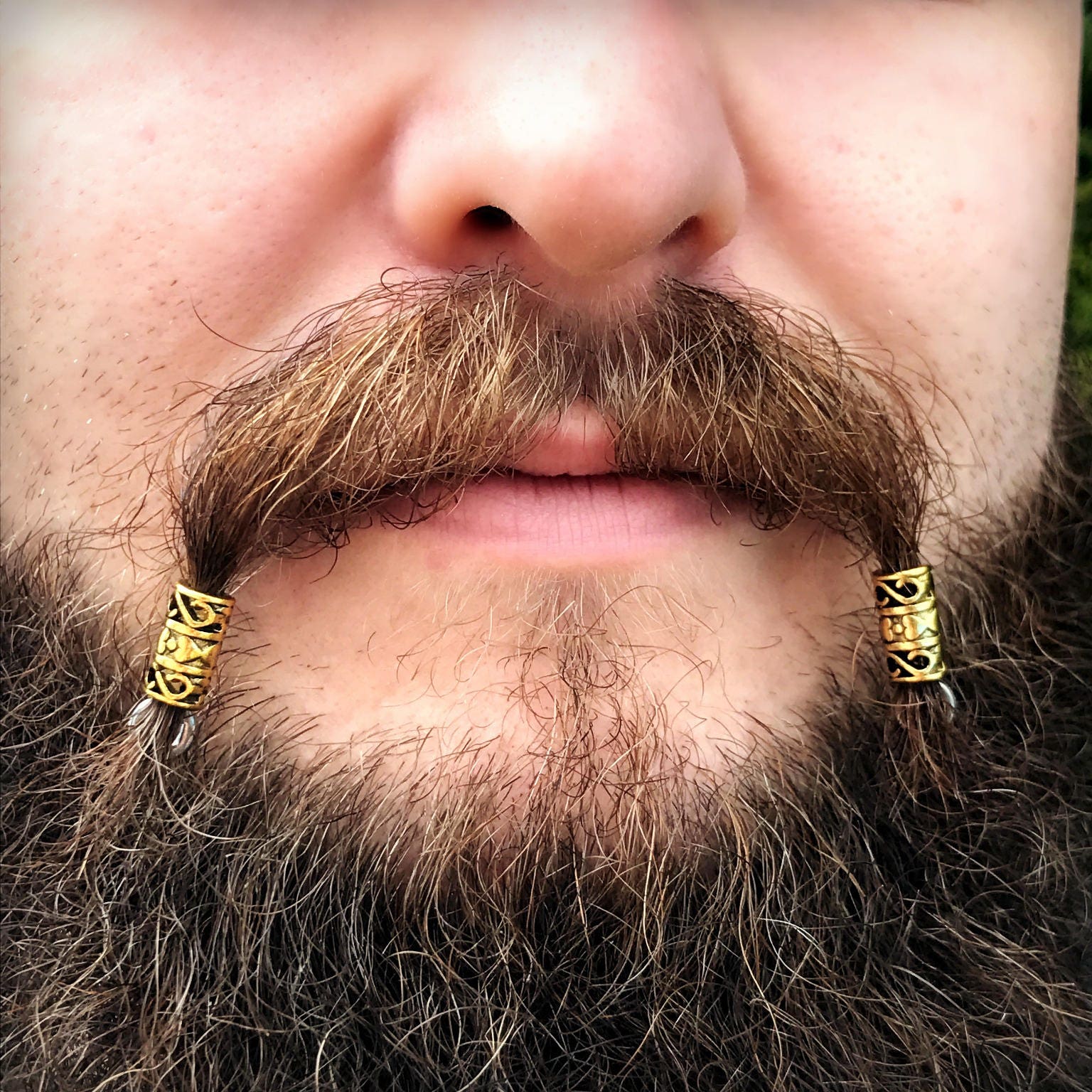 Dwarvendom Mustache Bead Kit 3 beard beads viking beard rings biker