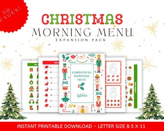 Christmas Expansion Pack Morning Menu - Morning Menu Printable - Homeschool Printables - Toddler Learning - Kindergarten Prep