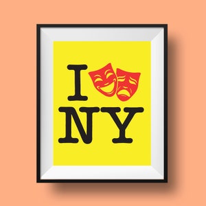 Je Broadway NY | Broadway, comédie musicale, typographie imprimable, téléchargement numérique instantané, impression d'art mural, 8 x 10