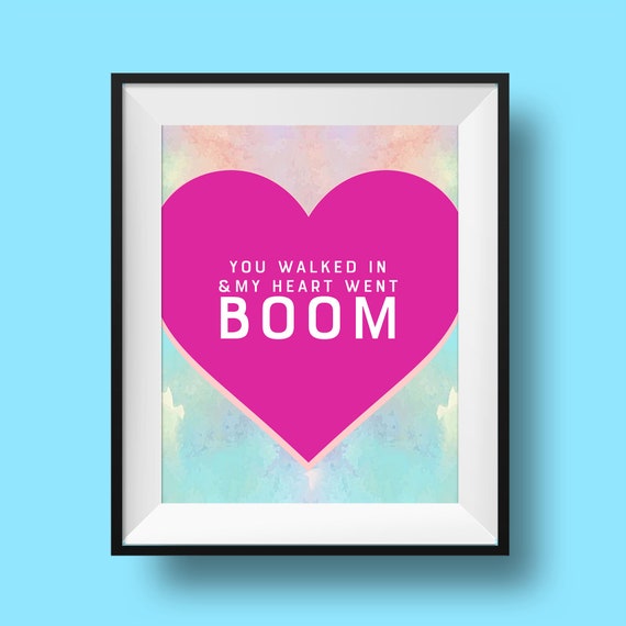 Hamilton Broadway Print: My Heart Went Boom Typography (digital