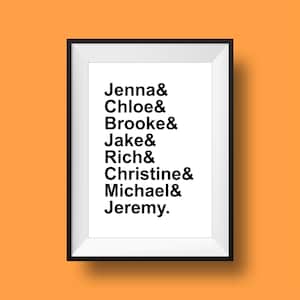 Be More Chill: Names | Broadway, Musical Theatre, Typography Printable, Instant Digital Download, Wall Art Print, 8x10