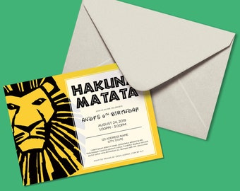 CUSTOM Party Invitation - Lion King | Broadway, Musical Theatre, Invitation, Digital Download