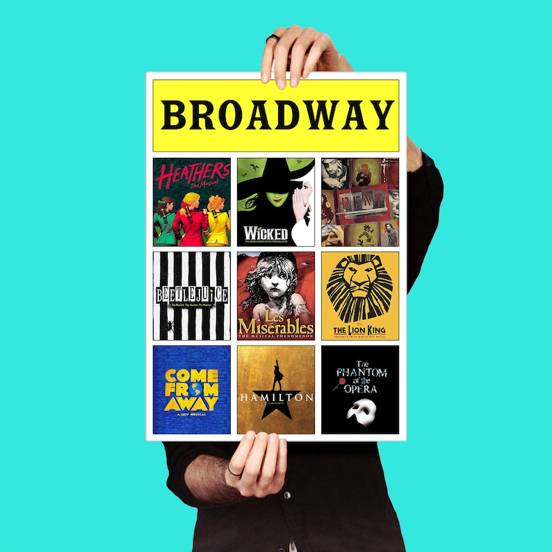 CUSTOM BROADWAY POSTER 9 Shows Digital Print Broadway Etsy
