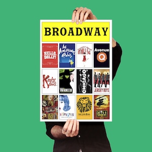 CARTAZ PERSONALIZADO DA BROADWAY - 12 Shows | Broadway, Teatro Musical, Tipografia Imprimível, Download Digital, Impressão de Arte de Parede, 16 x 20 polegadas