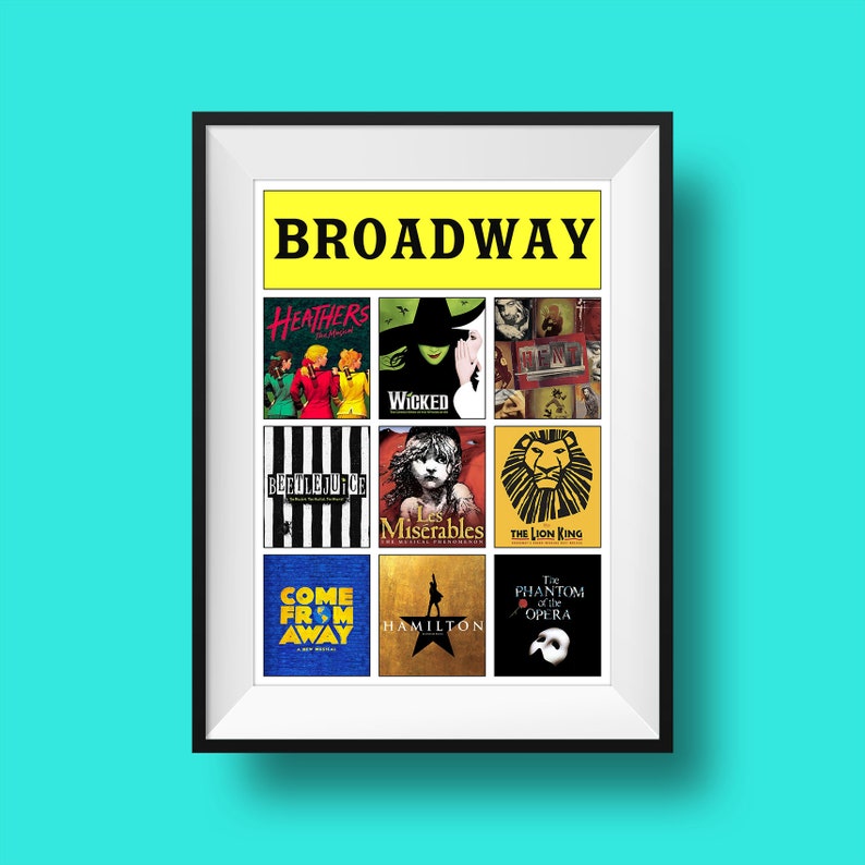 Custom Broadway 9 Show Poster: Personalized Musical Theatre Print ...