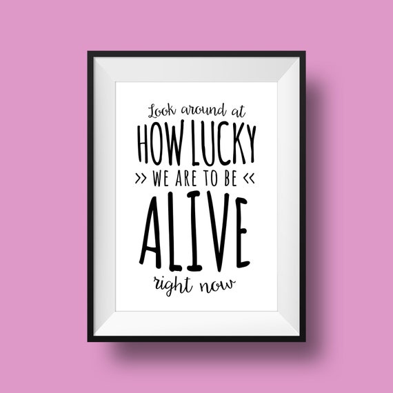 Hamilton Lyrics Print: How Lucky We Are, Broadway Typography