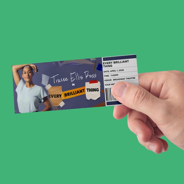 CUSTOM Tickets - Every Brilliant Thing | Broadway Theatre, Souvenir Keepsake Tickets, Digital Download