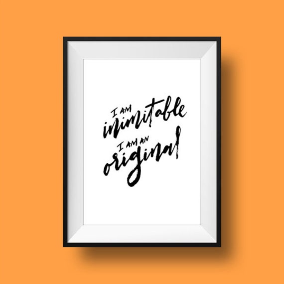 Hamilton Lyrics Print: I Am Inimitable, Broadway Wall Art (digital