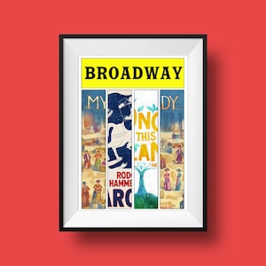 CUSTOM BROADWAY PRINT - 4 Shows | Broadway, Musical Theatre, Typography Printable, Instant Digital Download, Wall Art Print, 8x10