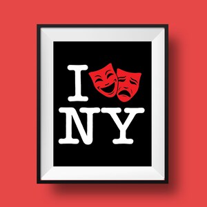 Je Broadway NY | Broadway, comédie musicale, typographie imprimable, téléchargement numérique instantané, impression d'art mural, 8 x 10