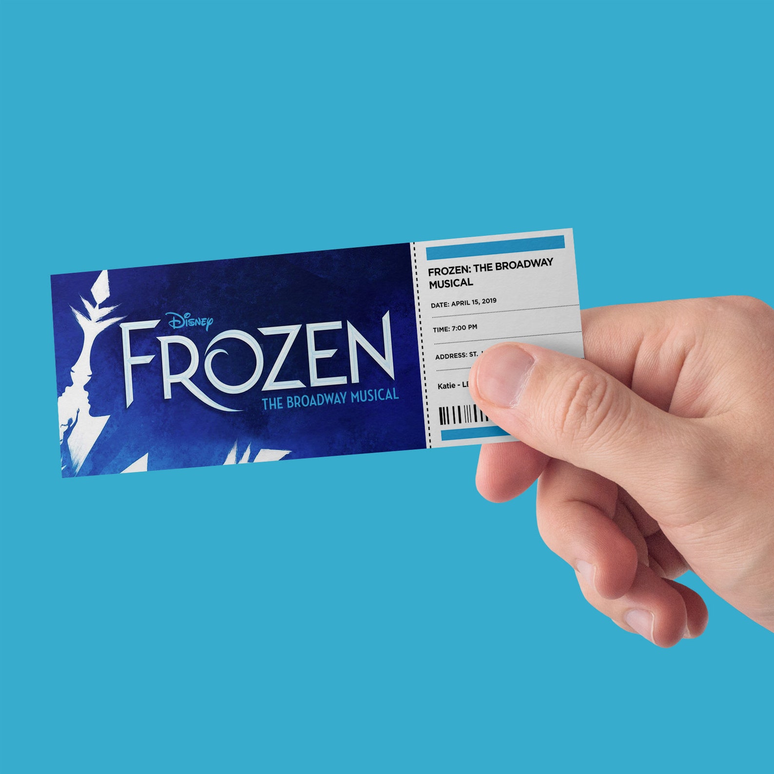 CUSTOM Tickets Frozen Broadway Musical Theatre Souvenir Etsy