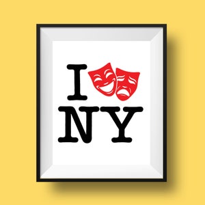Je Broadway NY | Broadway, comédie musicale, typographie imprimable, téléchargement numérique instantané, impression d'art mural, 8 x 10