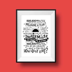 Rent: Seasons Of Love | Broadway, Musical Theatre, Typography Printable, Instant Digital Download, Wall Art Print, 8x10 inch