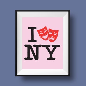Je Broadway NY | Broadway, comédie musicale, typographie imprimable, téléchargement numérique instantané, impression d'art mural, 8 x 10