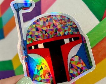 Rainbow Boba holographic Sticker
