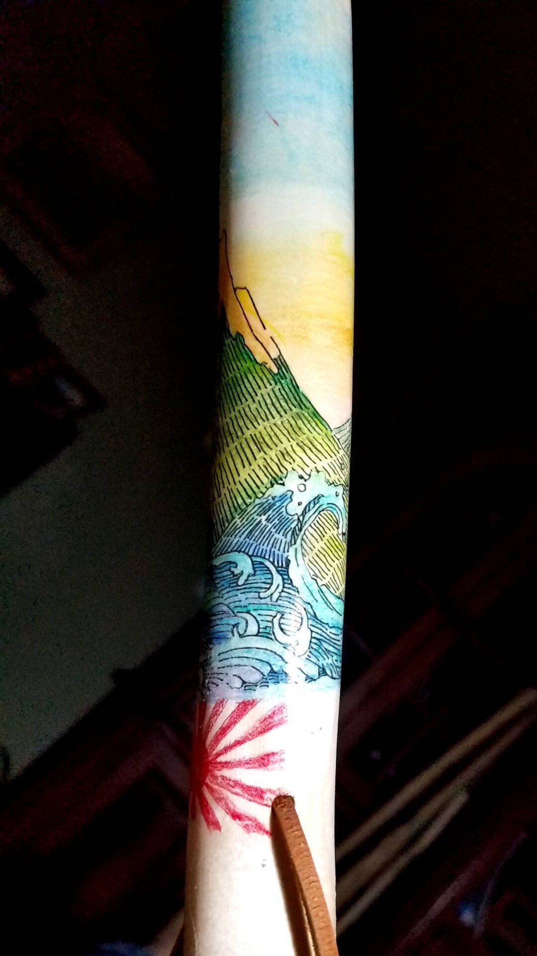 Big Wave and Mt. Fuji Walking Stick Etsy