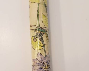 Clematis and Dragonflies Walking Stick