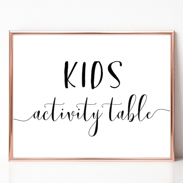 PRINTABLE - Kids Activity Table - Children's Coloring Wedding Reception Party Special Event Sign - DIY Digital Download