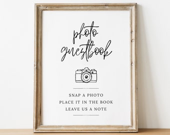 PRINTABLE - Photo Guestbook Sign - Snap Shake Sign Stick it - Camera Guest Book Signage - Wedding Reception Photo Booth DIY Download File
