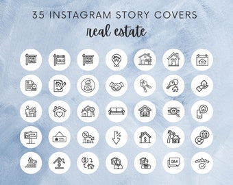 35 Instagram Story Highlight Covers - Real Estate Branding - Realtor Social Media Business Content Creation - IG Stories Picture Icons