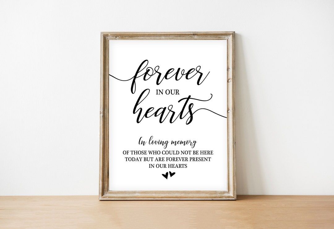 PRINTABLE Forever in Our Hearts in Loving Memory Wedding Ceremony ...