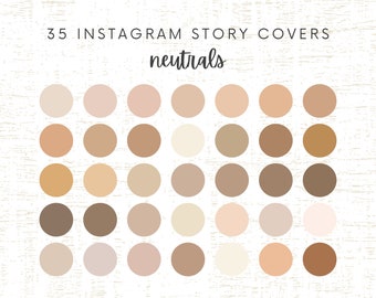 35 Instagram Story Highlight Covers - Neutral Tones Browns Beige IG Story Icons Earthy Boho Minimalist - Content Creator Influencer Blogger