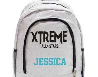Silver Glitter backpacks, customize, cheer, dance, gymnastics!