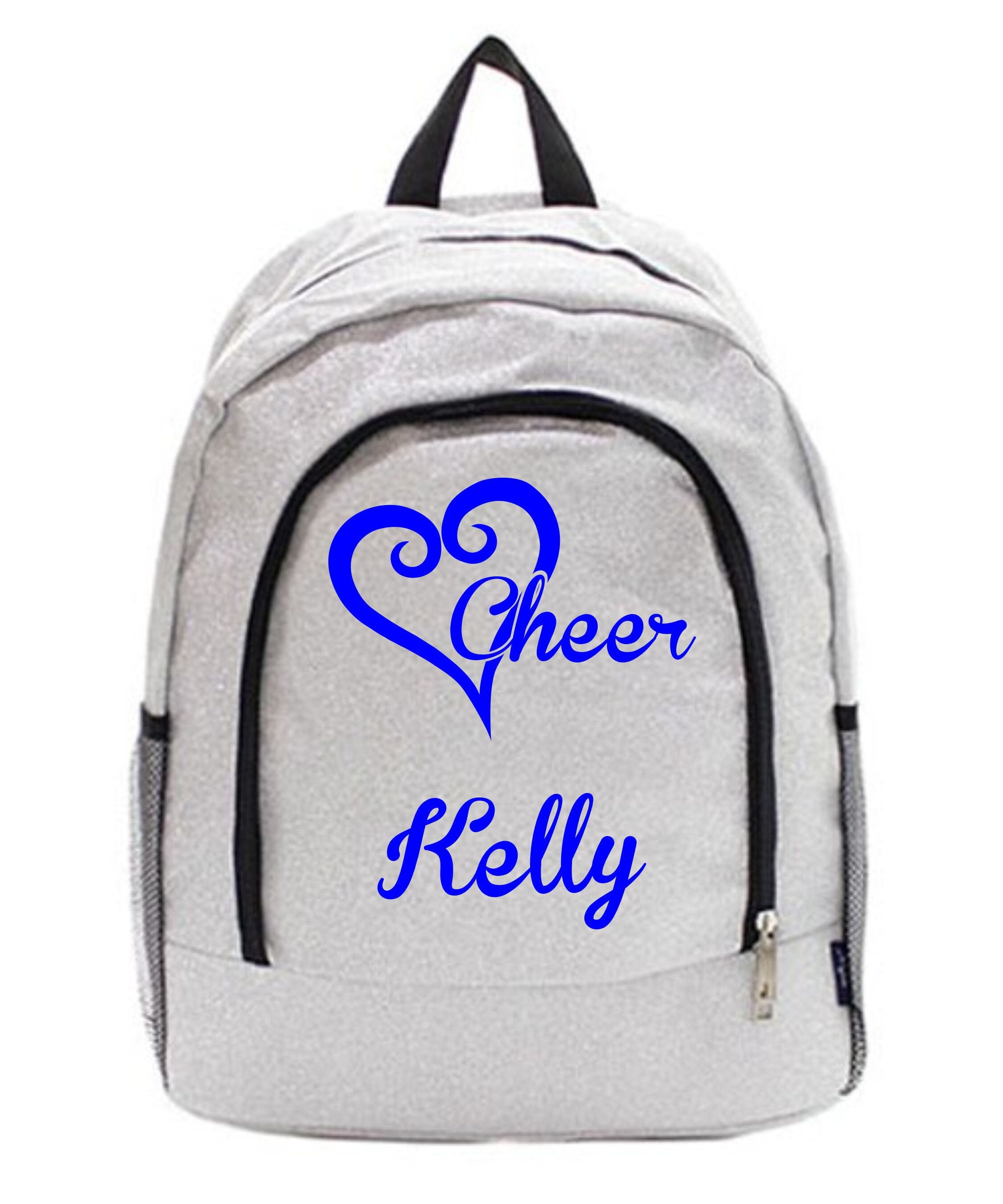 Silver Glitter Backpack with White Trim - Star Accent Varsity Silver Glitter Backpack - Varsity Shop main image 3