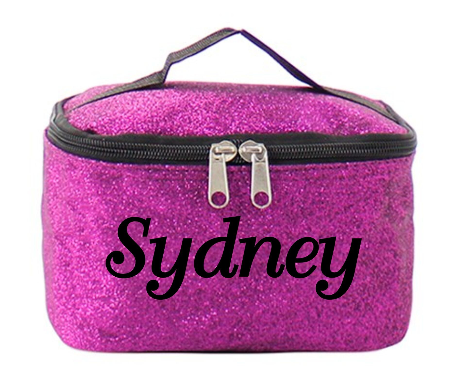 Silver Glitter Cosmetic Bag Glitter Make up Bag Cheer Etsy