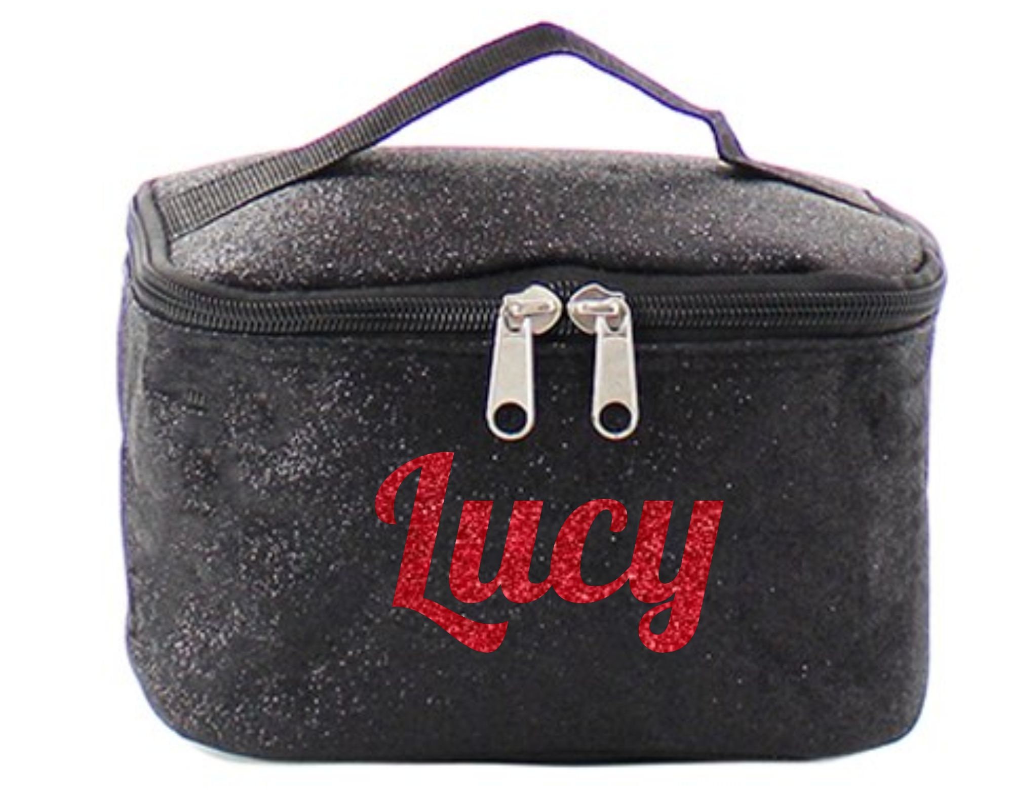 Silver Glitter Cosmetic Bag Glitter Make up Bag Cheer Etsy