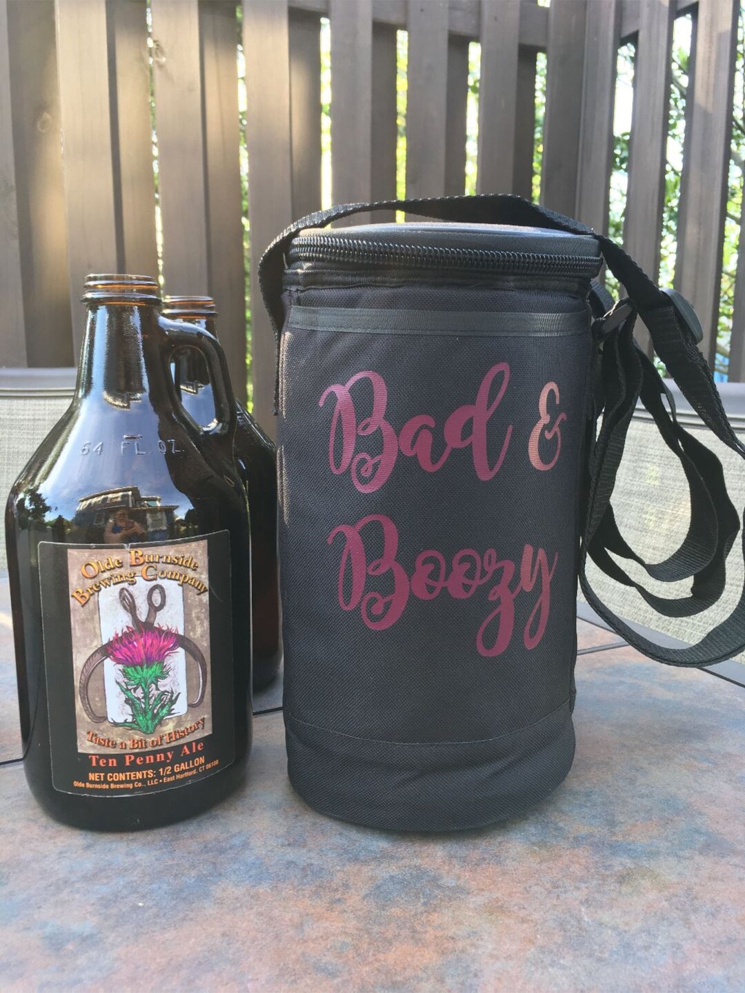 Growler Cooler Bag, Single Growler Carrier, bad & Boozy Beer Enthusiast