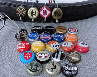 Beer View Mirror (New England): Bicycling mirror made with Bottle Cap, Spoke, & Acrylic Mirror