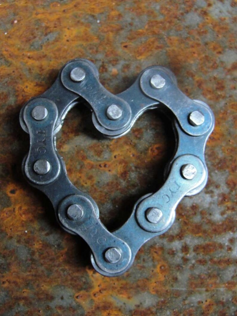 Bicycle Chain Heart Etsy