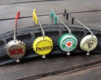 Beer View Mirror (International): Bicycling mirror made with Bottle Cap, Spoke, & Acrylic Mirror