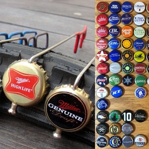 Beer View Mirror (Macrobrews): Bicycling mirror made with Bottle Cap, Spoke, & Acrylic Mirror