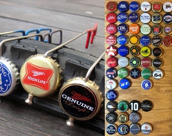 Beer View Mirror (Macrobrews): Bicycling mirror made with Bottle Cap, Spoke, & Acrylic Mirror