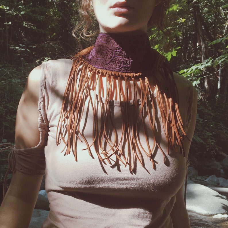 Shipibo Leather Choker